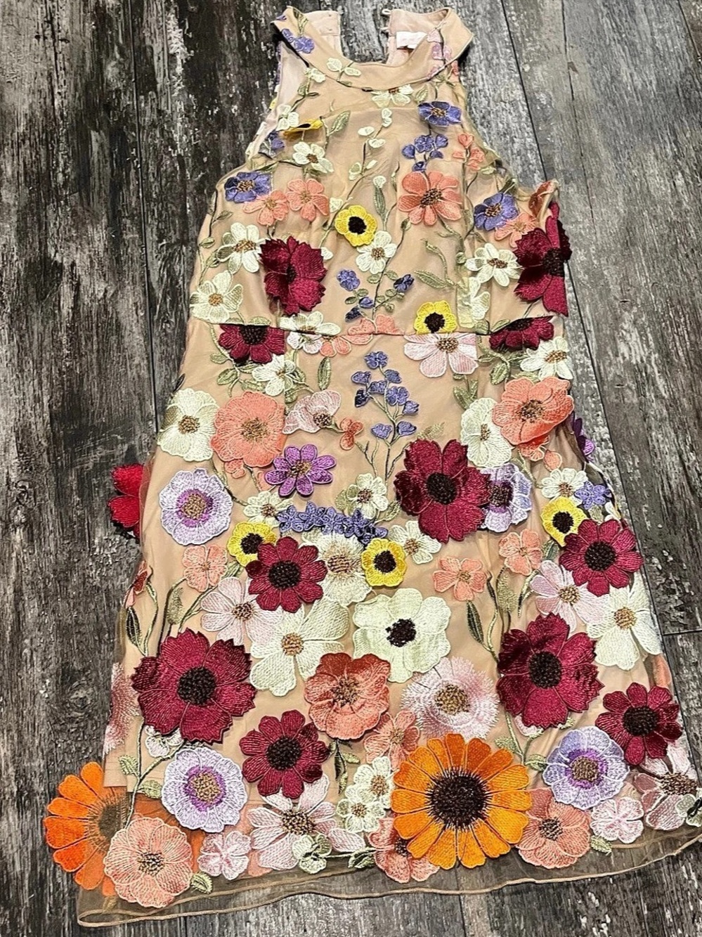 Entro Floral Embroidered Mini Dress